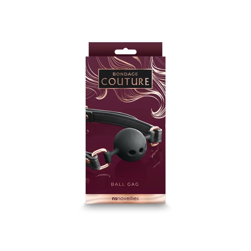 Bondage Couture Ball Gag Black by NS Novelties