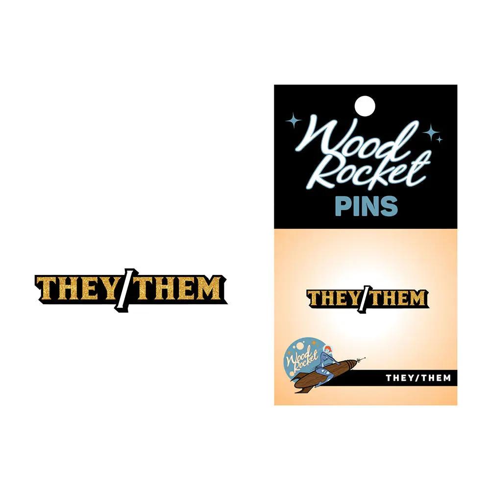 Pronoun They/Them Pin by Wood Rocket