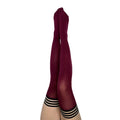 Kixies Heather Opaque Thigh-High Cabernet Size A by Kixies