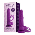 FemmeFunn Vortex Turbo Baller 2.0 8.25 in. Vibrating Rotating Dildo Purple by FemmeFunn