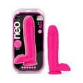 Neo Elite 10 in. Silicone Dual Density Dildo with Balls Neon Pink by Blush