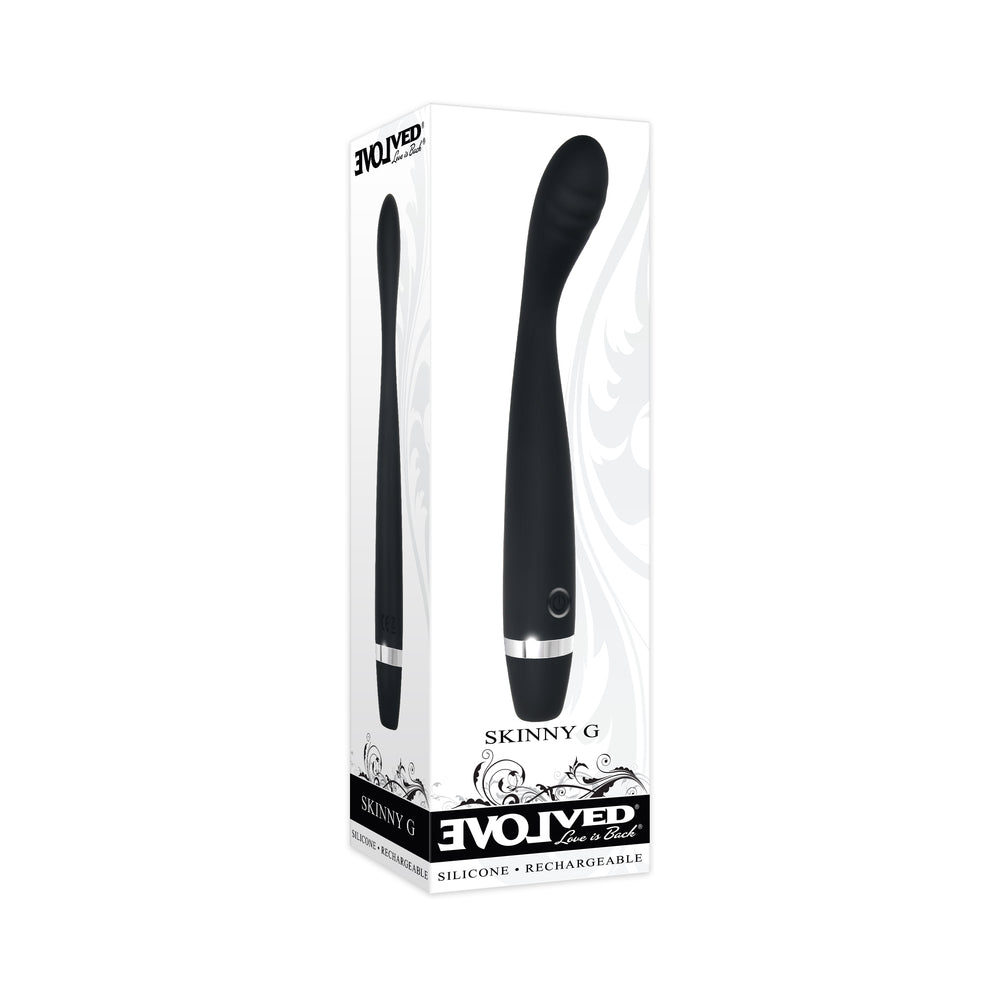Evolved Skinny G Rechargeable Silicone Sli mline G-Spot Vibrator Black by Evolved