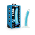Neo Elite Glow in the Dark Prysm 7 in. Silicone Dual Density Dildo Neon Blue by Blush