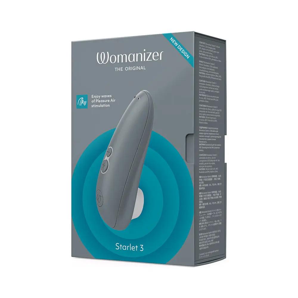 Womanizer Starlet 3 Rechargeable Silicone Compact Pleasure Air Clitoral Stimulator Gray by Womanizer