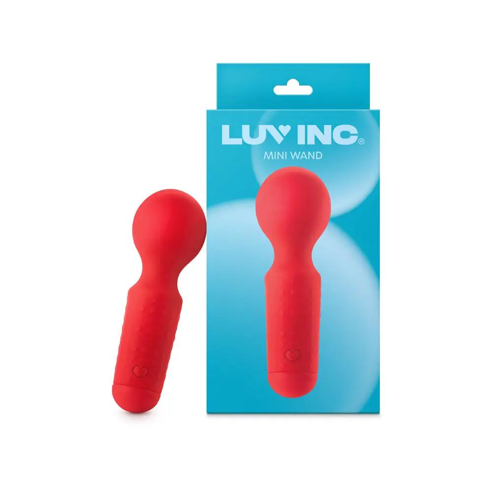 Luv Inc Mw65 Mini Wand Rechargeable Flexible Silicone Vibrator Red by Luv Inc.