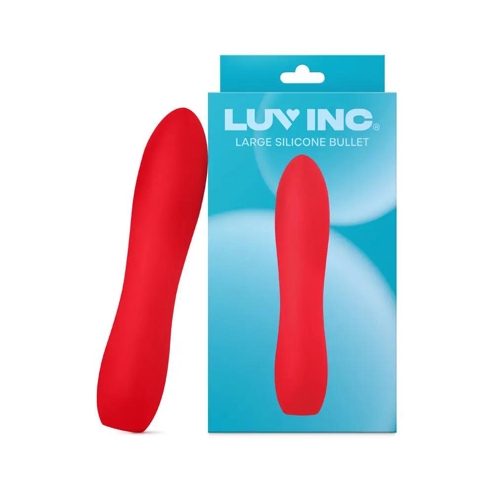 Luv Inc Lb72 Large Silicone Bullet Rechargeable Vibrator Red by Luv Inc.