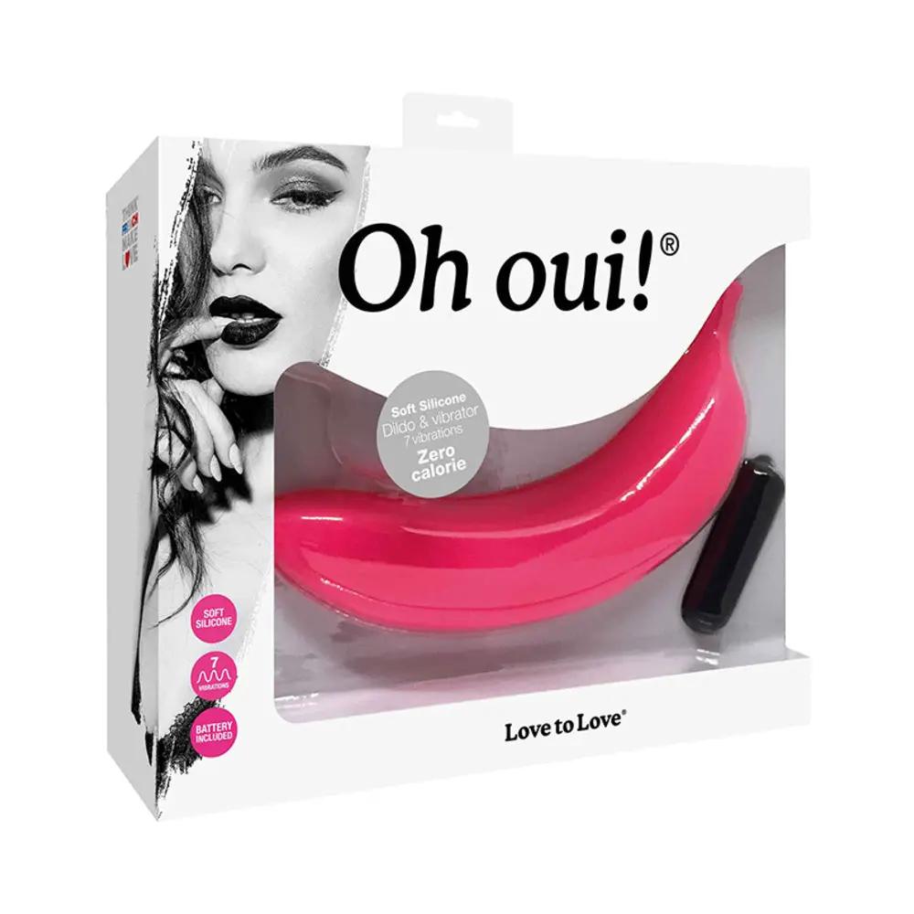 Love to Love Oh Oui Silicone Banana Vibrator Pink by Lovely Planet