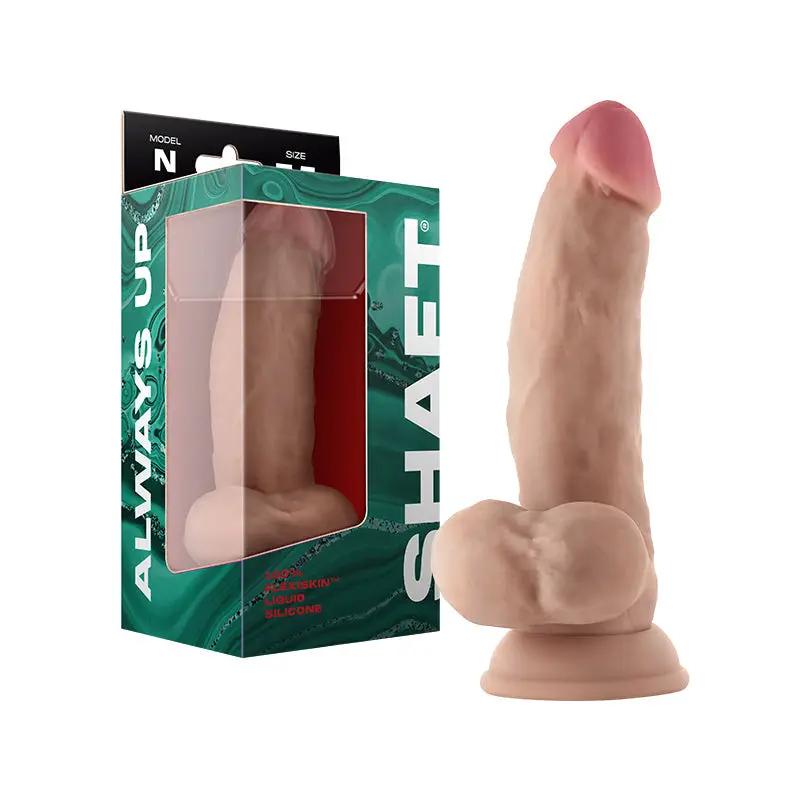 Shaft Model N: 7.5 in. Dual Density Silicone Dildo with Balls Pine by Shaft