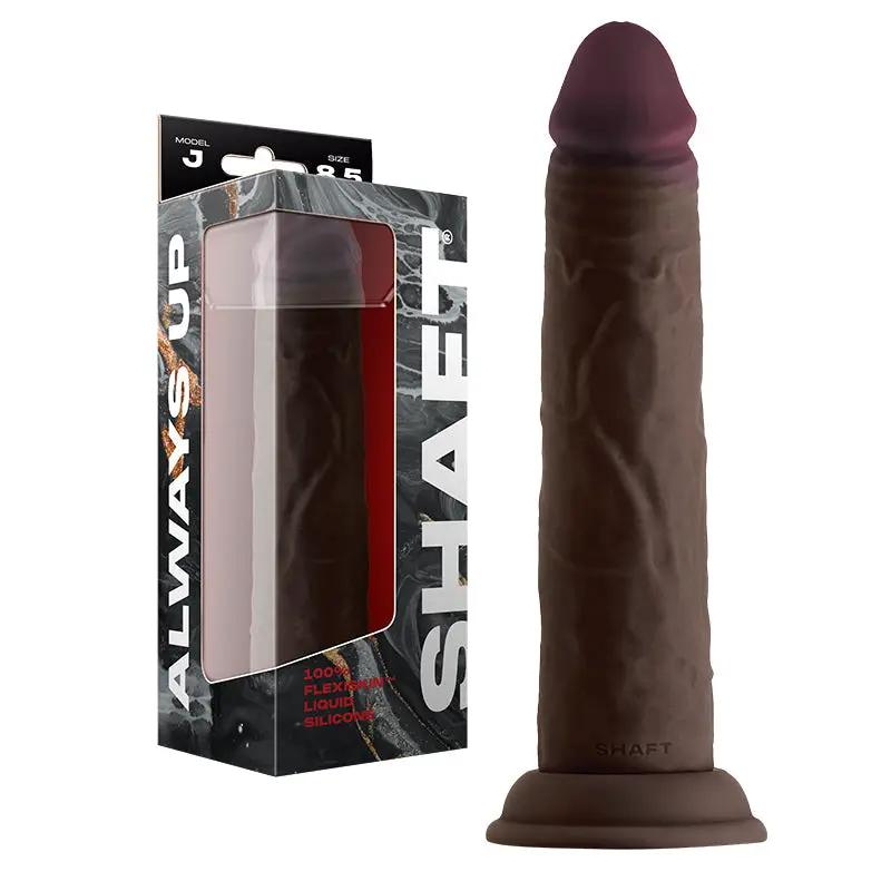 Shaft Model J: 8.5 in. Dual Density Silicone Dildo Mahogany by Shaft