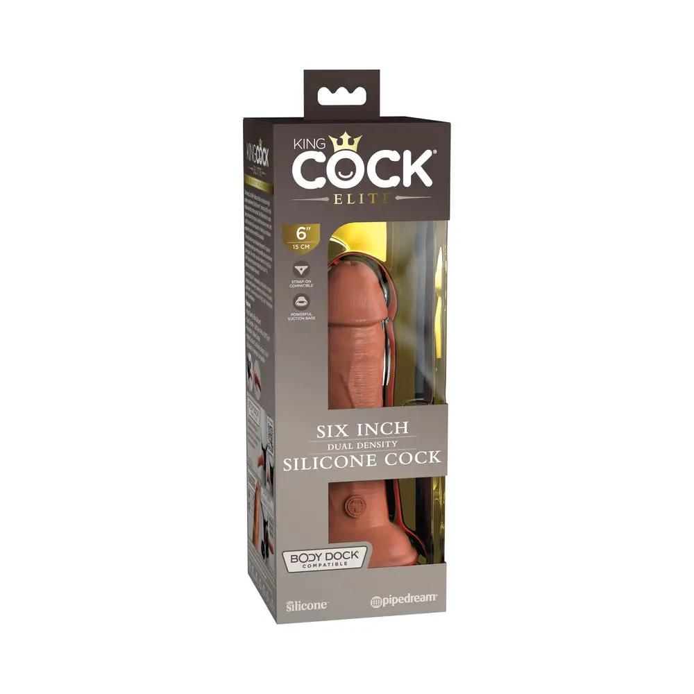 King Cock Elite 7 in. Dual Density Silicone Cock Realistic Dildo With Suction Cup Tan by Pipedream