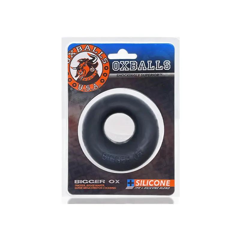OxBalls Bigger Ox Thick Cockring Silicone TPR Black Ice by Oxballs