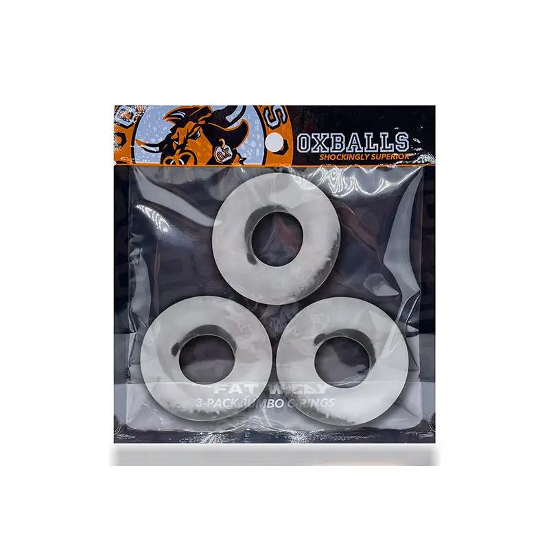 OxBalls Fat Willy 3-Pack Jumbo Cockrings FLEXtpr Clear by Oxballs