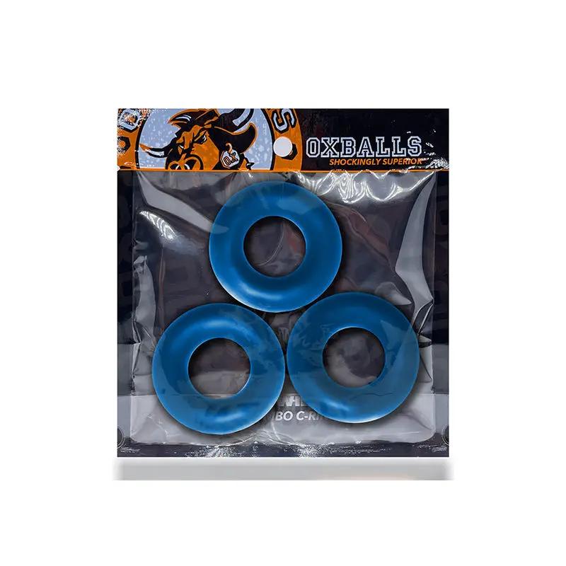 OxBalls Fat Willy 3-Pack Jumbo Cockrings FLEXtpr Space Blue by Oxballs