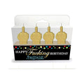 Happy Fucking Birthday Glitter Middle Finger Candles 4-Pack by Little Genie