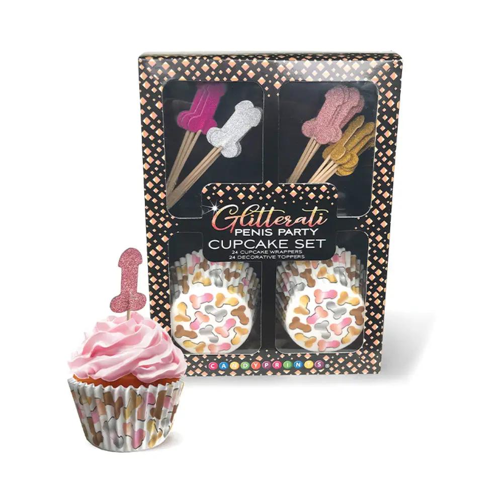 Glitterati Penis Party Cupcake Set by Little Genie