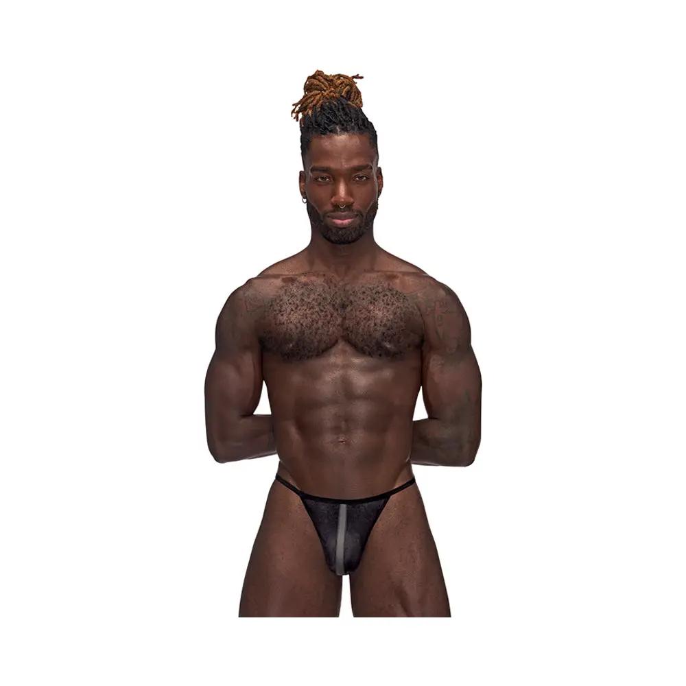 Male Power Landing Strip Micro Thong Black S/M by Male Power