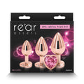 Rear Assets 3-Piece Metal Plug Kit Rose Gold/Pink Heart by NS Novelties