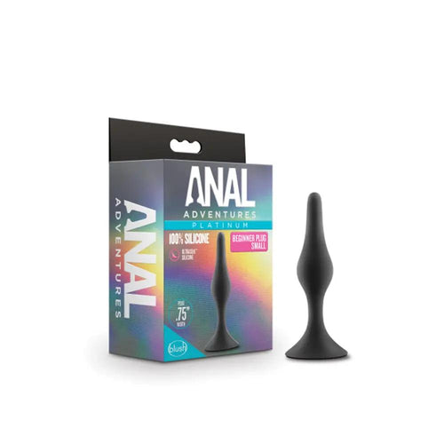 Anal Adventures Platinum Silicone Beginner Plug Small Black by Blush