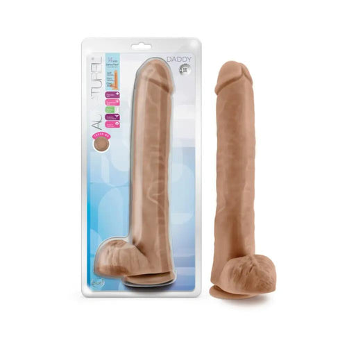 Au Naturel Daddy 14 in. Posable Dual Density Dildo with Balls Tan by Blush
