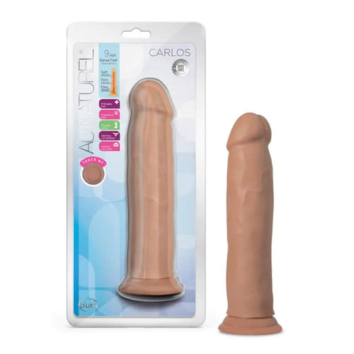 Au Naturel Carlos 9 in. Posable Dual Density Dildo Tan by Blush