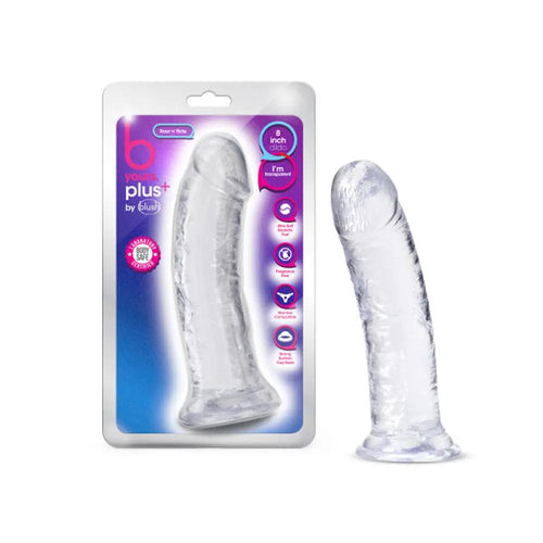 B Yours Plus Roar n' Ride 8 in. Dildo Clear by Blush