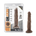 Dr. Skin Silicone Dr. Carter Realistic 7 in. Posable Dildo Brown by Blush