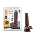 Dr. Skin Silicone Dr. Daniel 6.5 in. Posable Dildo with Balls Brown by Blush