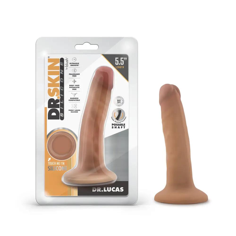 Dr. Skin Silicone Dr. Lucas 5.5 in. Posable Dildo Tan by Blush