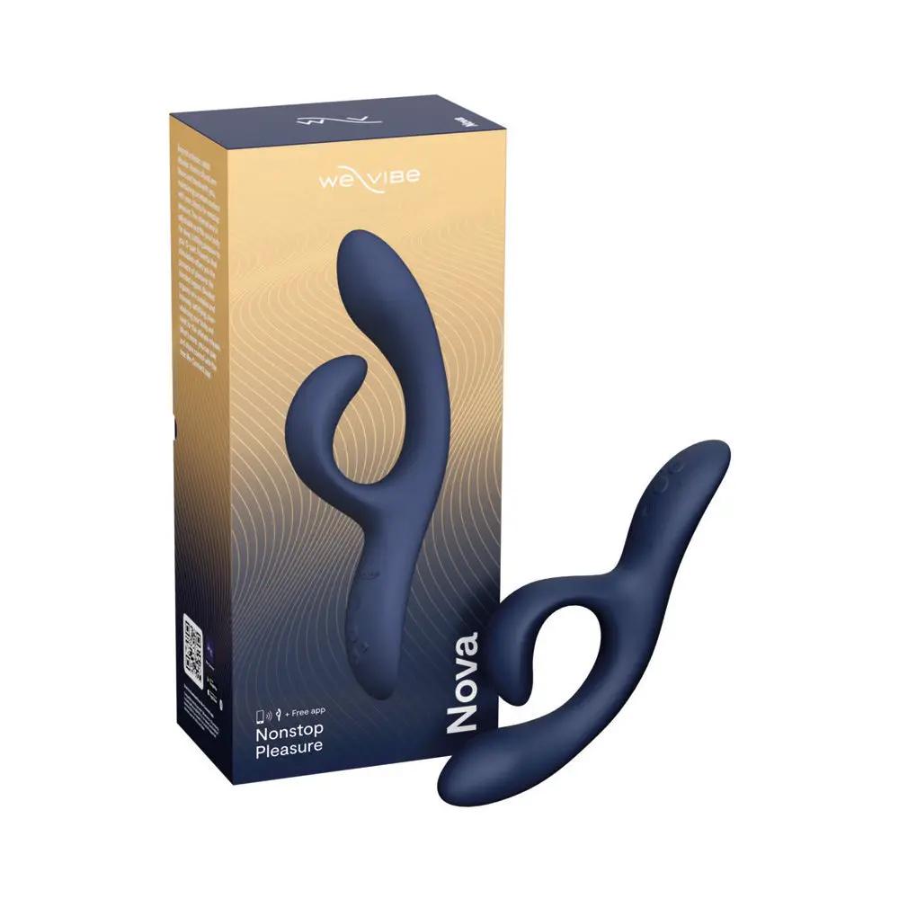 We-Vibe Nova 2 Rechargeable Flexible Silicone Rabbit Vibrator Midnight Blue by We-Vibe