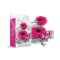 Nixie Metal Butt Plug & Furry Handcuff Set Medium Pink Metallic by Global Novelties