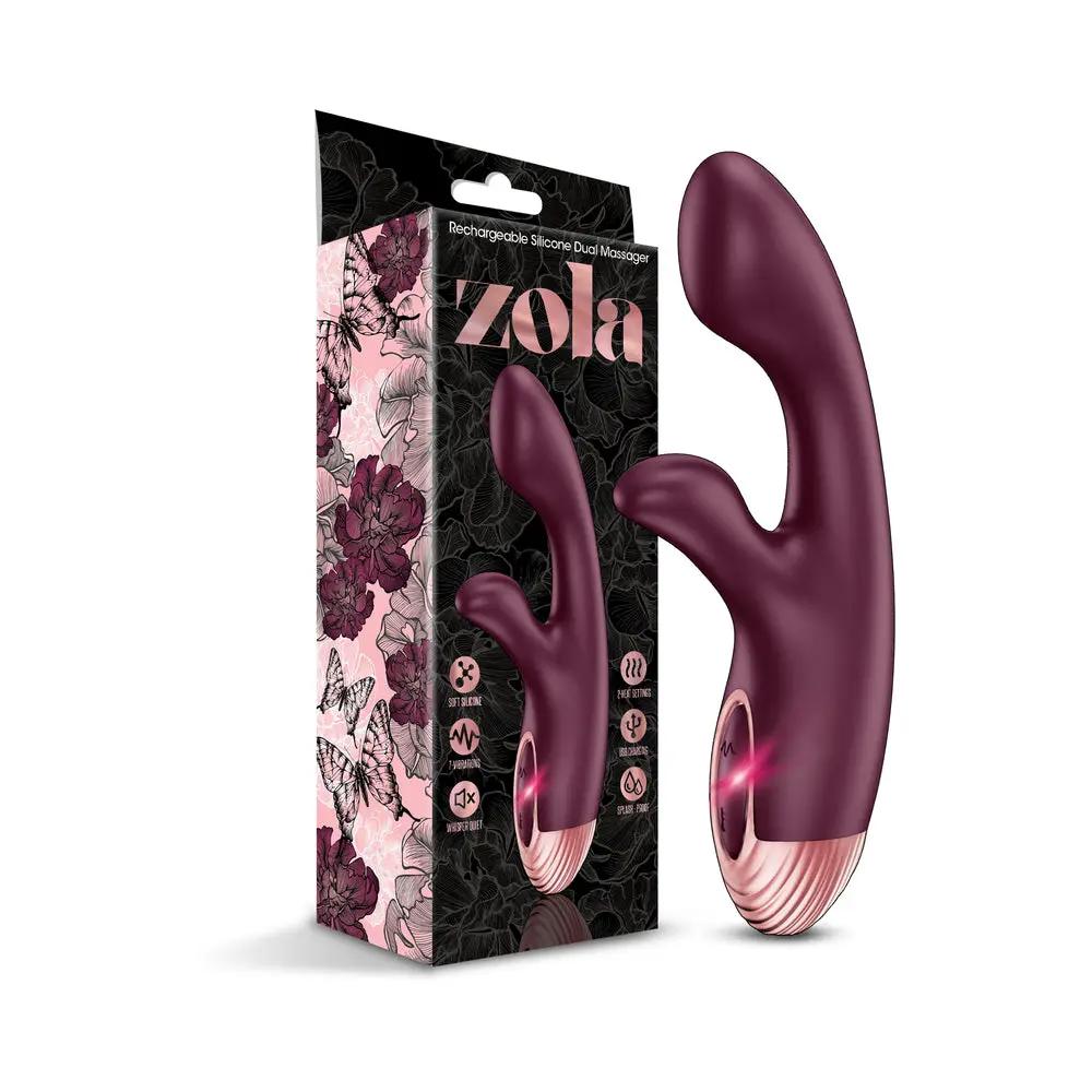 Zola Rechargeable Silicone Warming Dual Massager by Global Novelties