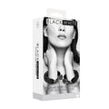 Ouch! Black & White Beginner Pleasure Furry Wrist Cuffs With Quick-Release Button Black by Shots