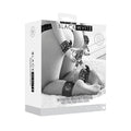 Ouch! Black & White Bonded Leather Hogtie With Hand & Ankle Cuffs Black by Shots