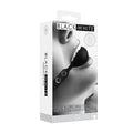 Ouch! Black & White Silicone Ball Gag With Adjustable Bonded Leather Straps Black by Shots