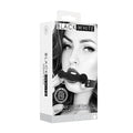 Ouch! Black & White Silicone Bit Gag With Adjustable Bonded Leather Straps Black by Shots