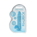 RealRock Crystal Clear Realistic 6 in. Dildo With Balls and Suction Cup Blue by Shots