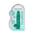 RealRock Crystal Clear Realistic 6 in. Dildo With Balls and Suction Cup Turquoise by Shots