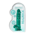 RealRock Crystal Clear Realistic 7 in. Dildo With Balls and Suction Cup Turquoise by Shots