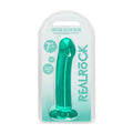RealRock Crystal Clear Non-Realistic 7 in. Dildo With Suction Cup Turquoise by Shots