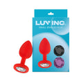 Luv Inc Jp31 Jeweled Small Plug Silicone with 3-Piece Interchangeable Gems Red by Luv Inc.
