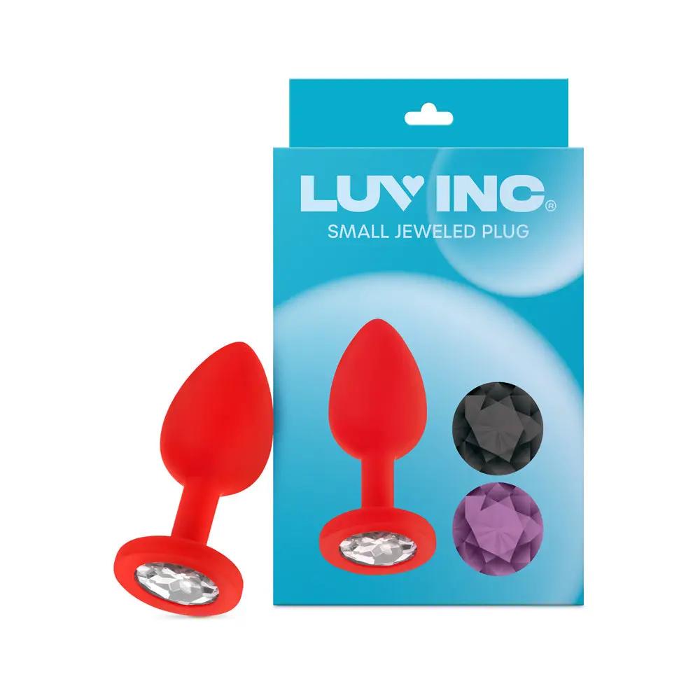 Luv Inc Jp31 Jeweled Small Plug Silicone with 3-Piece Interchangeable Gems Red by Luv Inc.