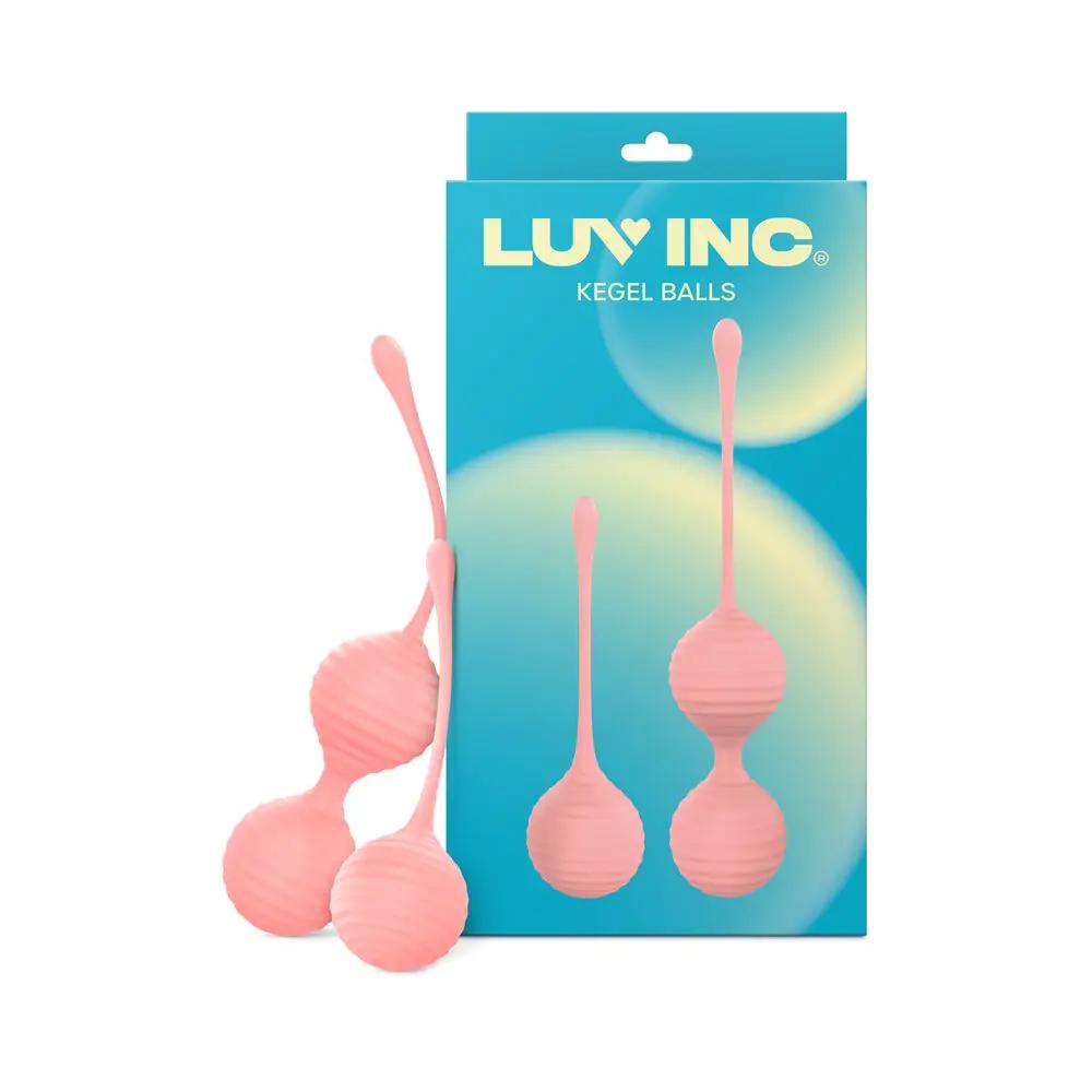 Luv Inc Kg88 Kegel Balls Ribbed Silicone 2-Piece Set Light Pink by Luv Inc.