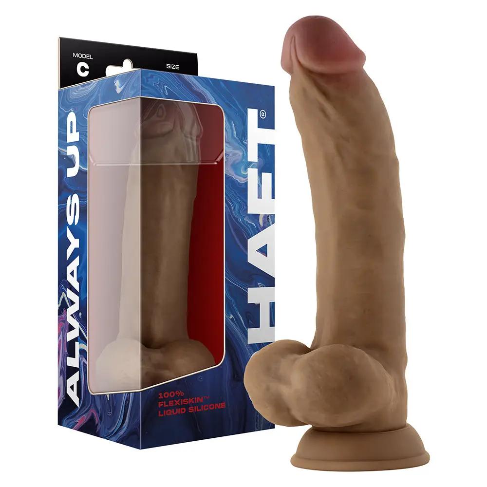 Shaft Model C: 9.5 in. Dual Density Silicone Dildo with Balls Oak by Shaft