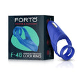 Forto F-48 Rechargeable Silicone Perineum Vibrating Double Cockring Blue by Forto