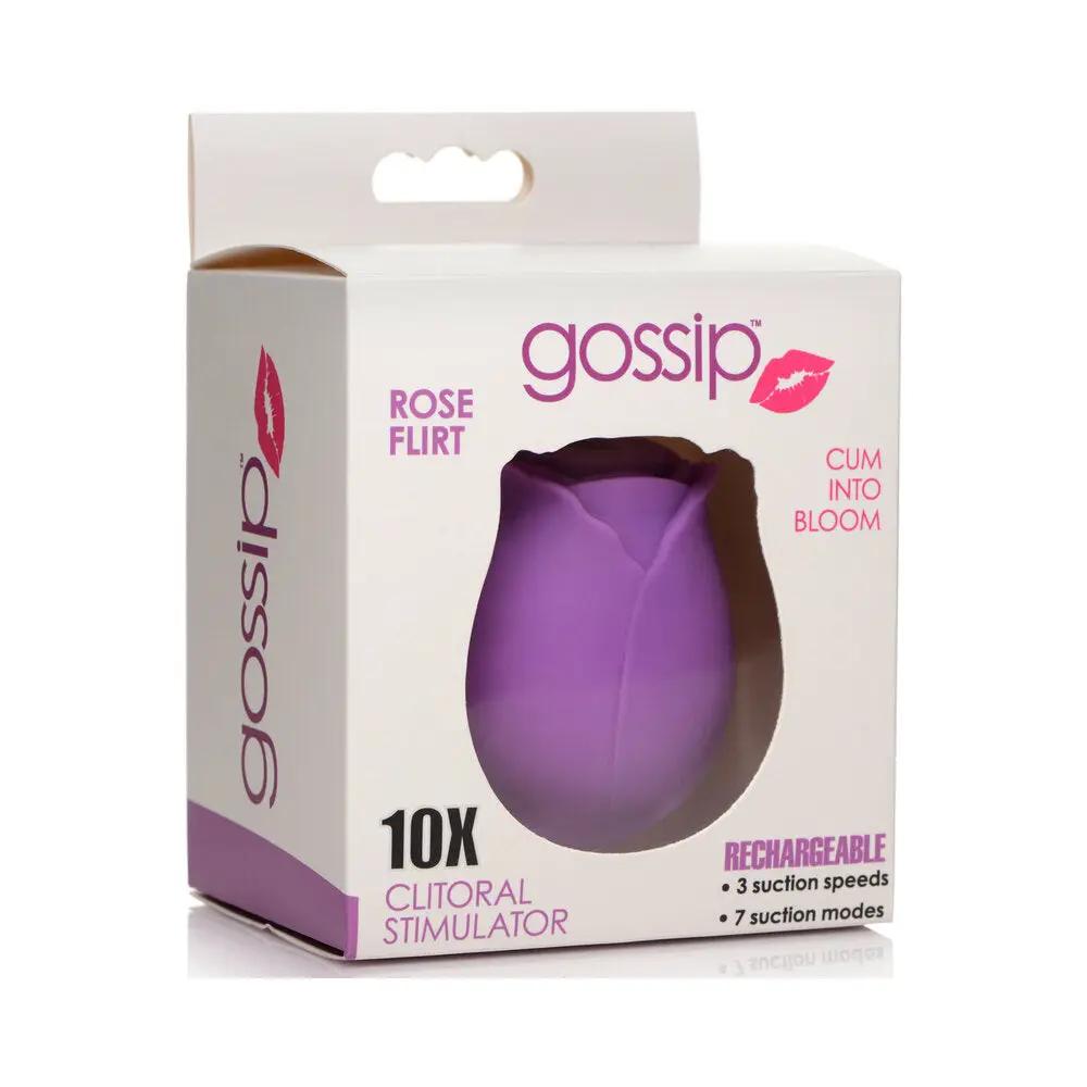 Curve Toys Gossip Cum Into Bloom Rechargeable Silicone Clitoral Stimulator Rose Flirt Violet by Curve Novelties