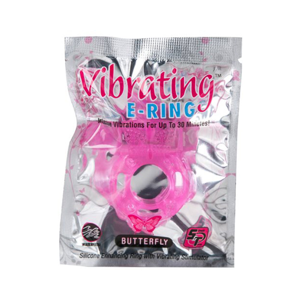 Powerbullet Vibrating Cockring Butterfly Pink by BMS