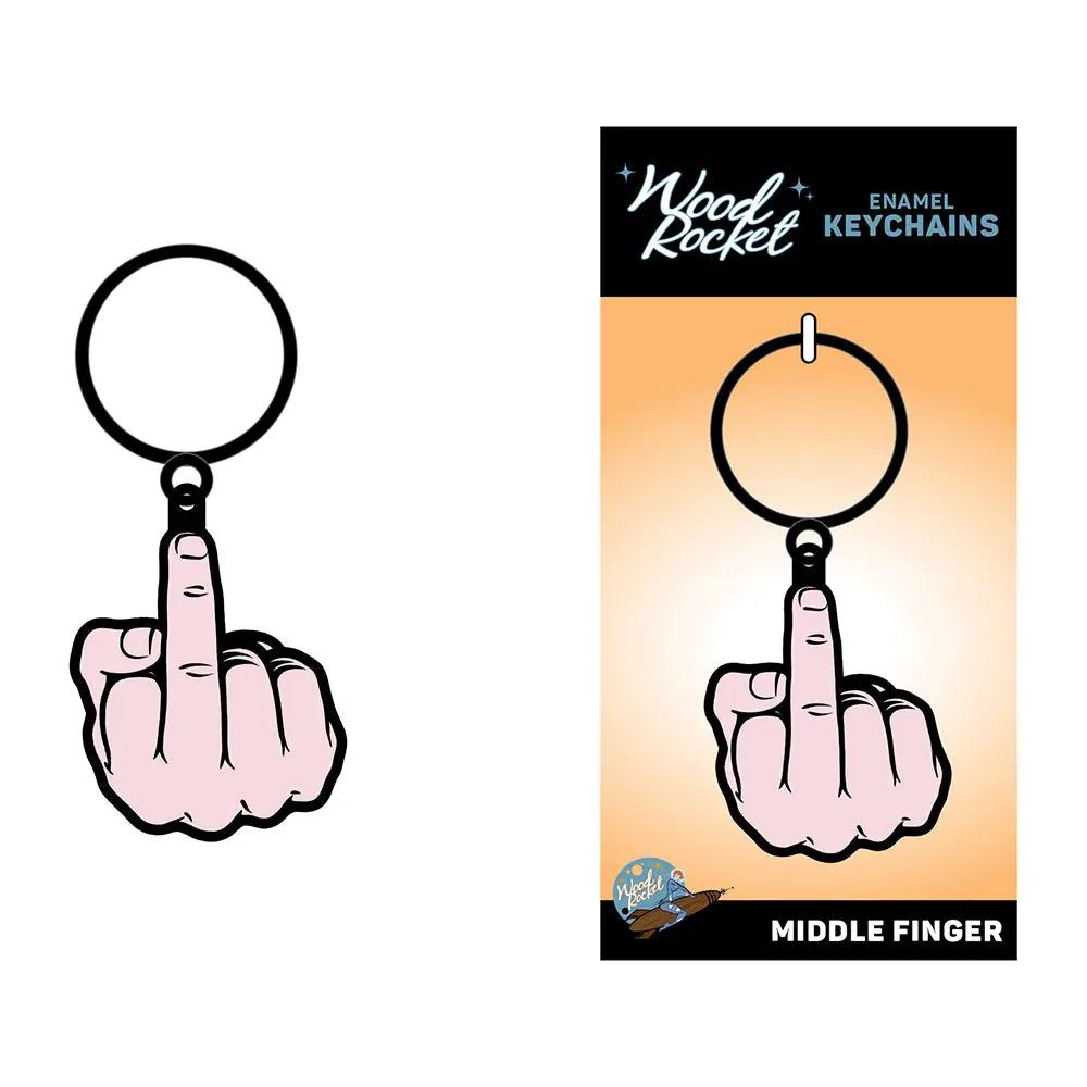 Sex Toy Keychain Middle Finger by Wood Rocket