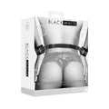Ouch! Black & White Adjustable Bonded Leather Wrist Cuffs With Handle Black by Shots