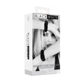 Ouch! Black & White Pleasure Furry Handcuffs with Quick-Release Button by Shots