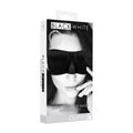 Ouch! Black & White Satin Curvy Eye Mask With Elastic Straps Blindfold Black by Shots